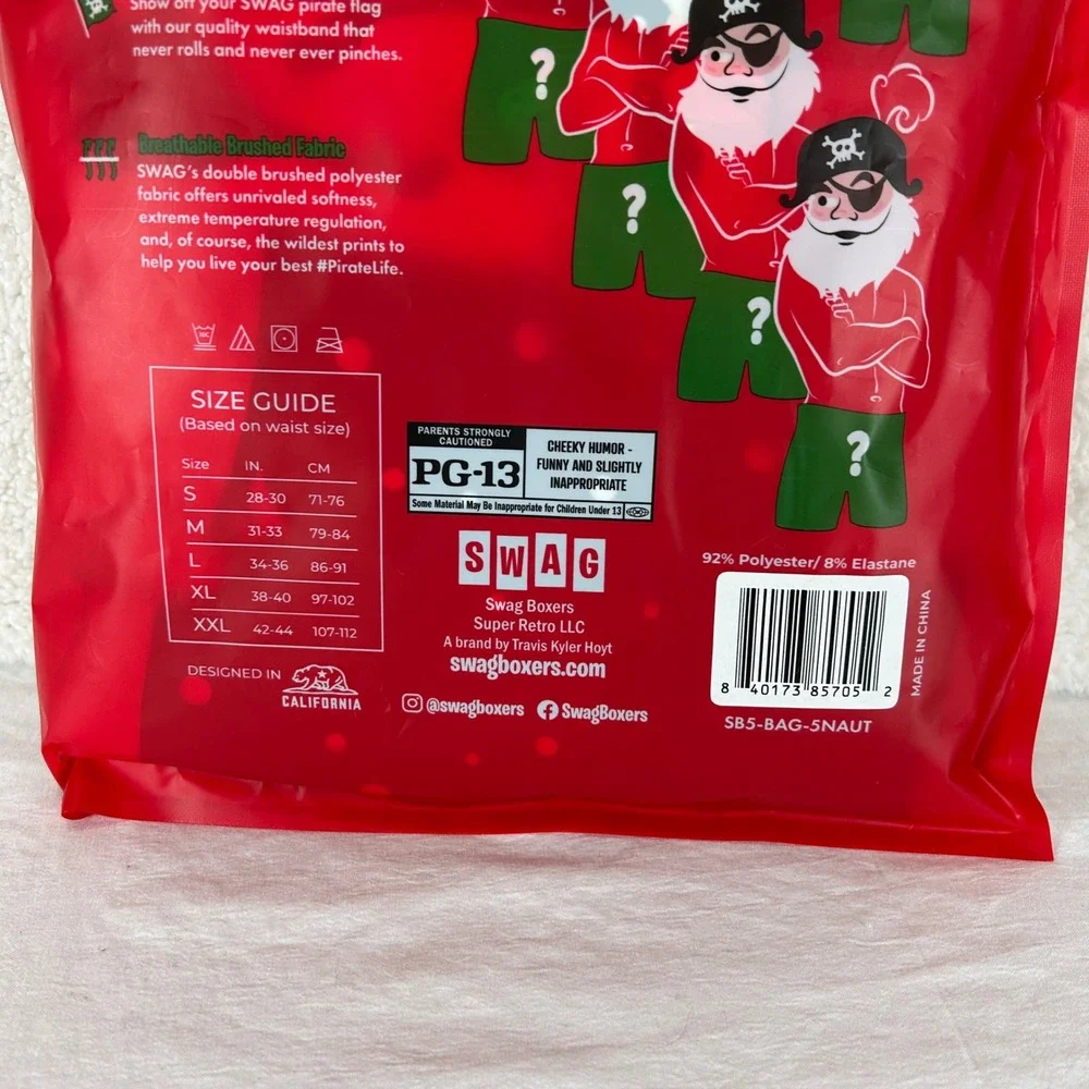 SWAG‎ Mystery Pack 5 Mens Small S Boxer Briefs Naughty Christmas Themed New
